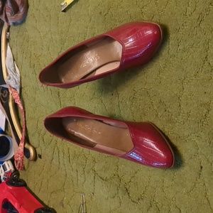 Red Snakeskin Heels